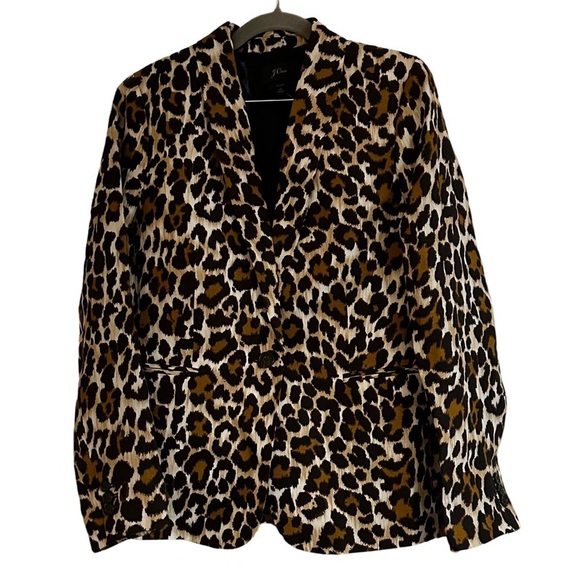J. Crew Animal Print Parke Blazer Short Set Size 10 - Picture 1 of 13